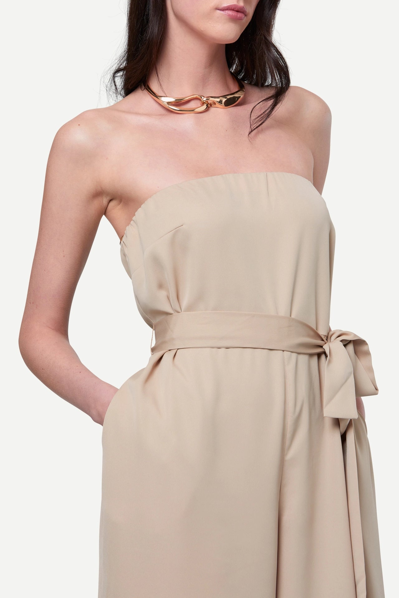 Zafur's Abbie Jumpsuit in Gilded Beige