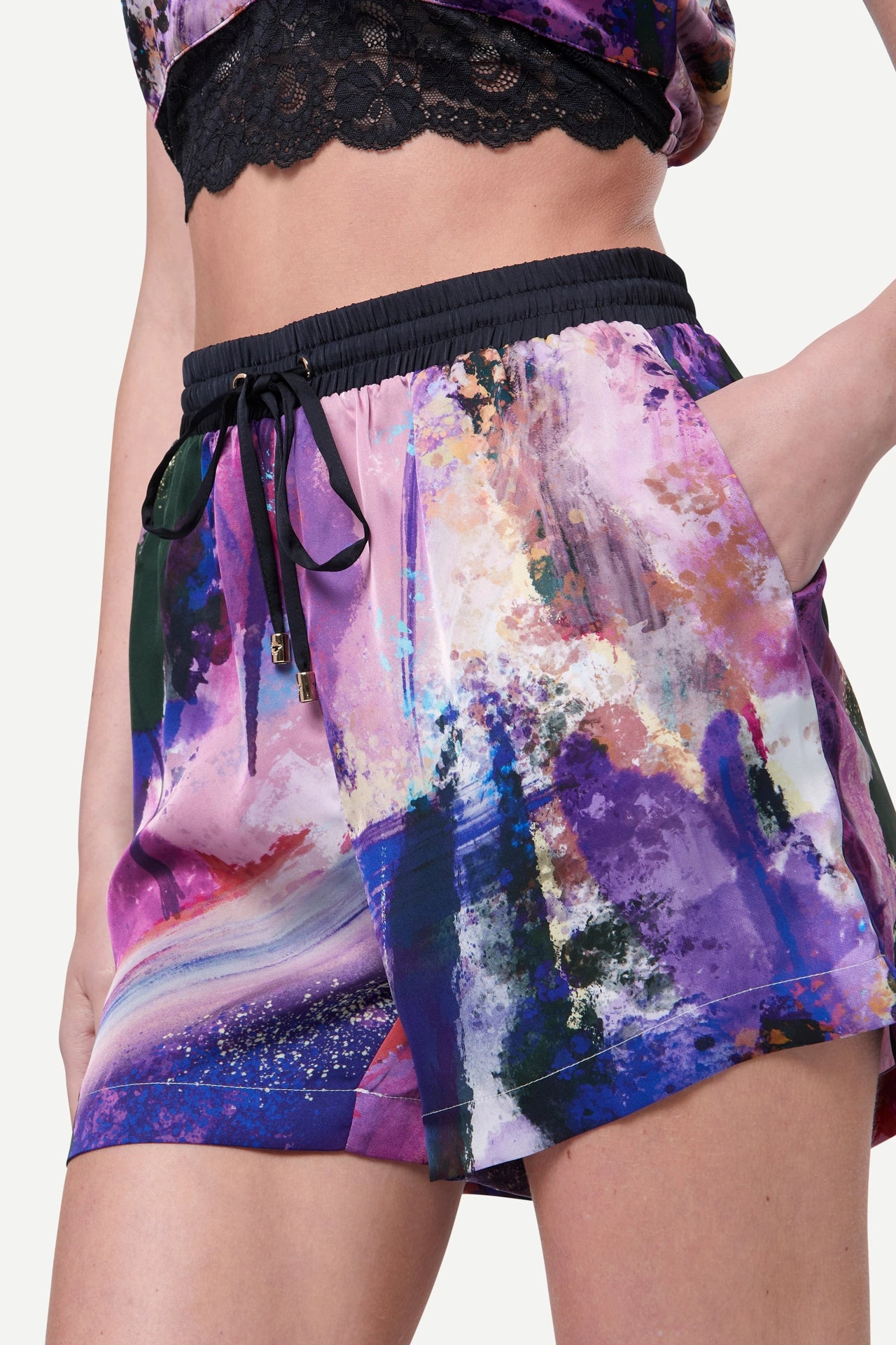 Zafur's Mayfair Shorts in Brushstroke Print