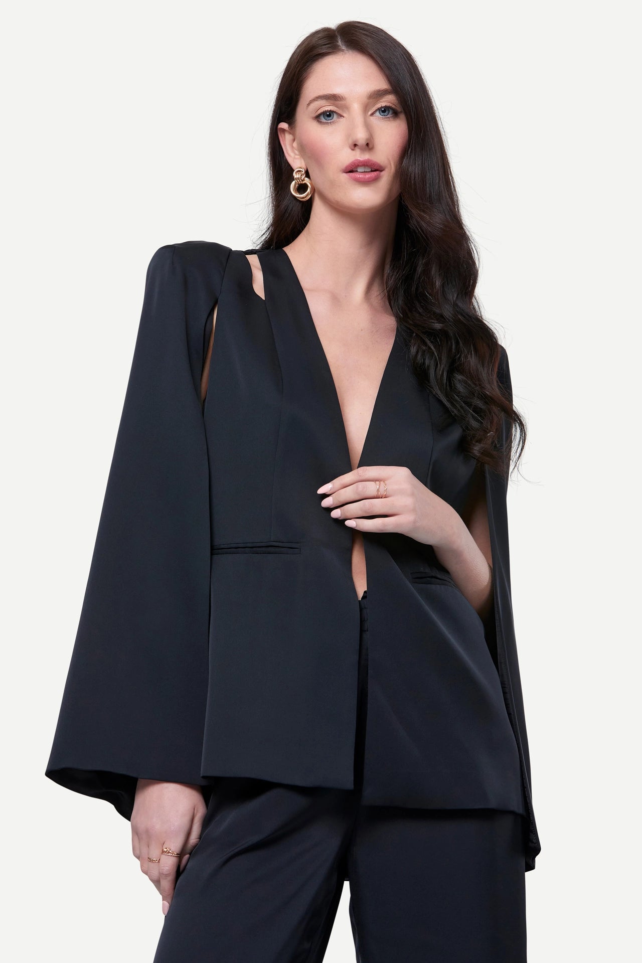 Zafur's Medinah Satin Blazer in Black