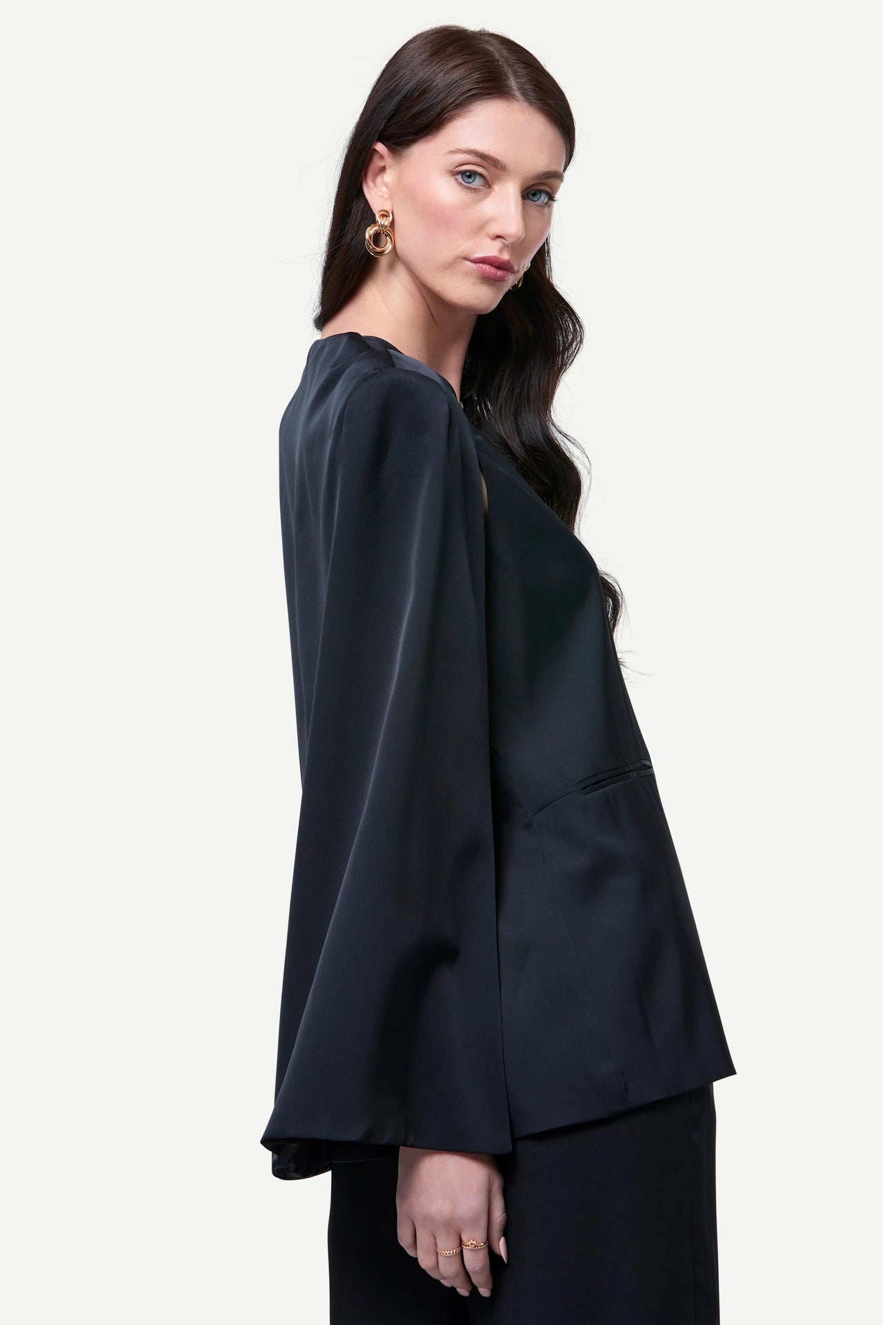 Zafur's Medinah Satin Blazer in Black