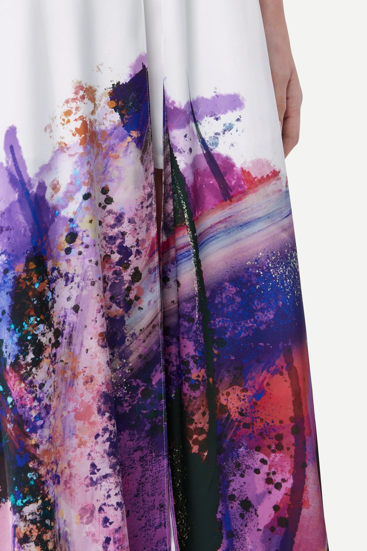Zafur Positano Beach Dress Cover Up in Brushstroke Print