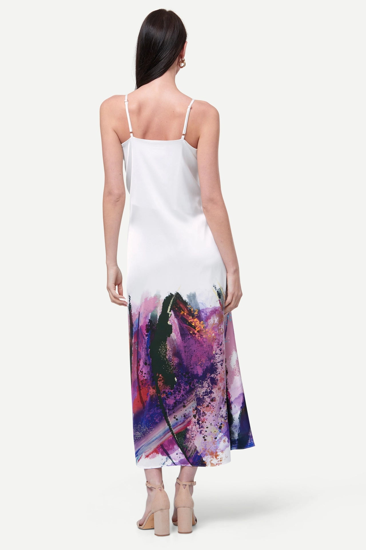 Zafur Positano Beach Dress Cover Up in Brushstroke Print