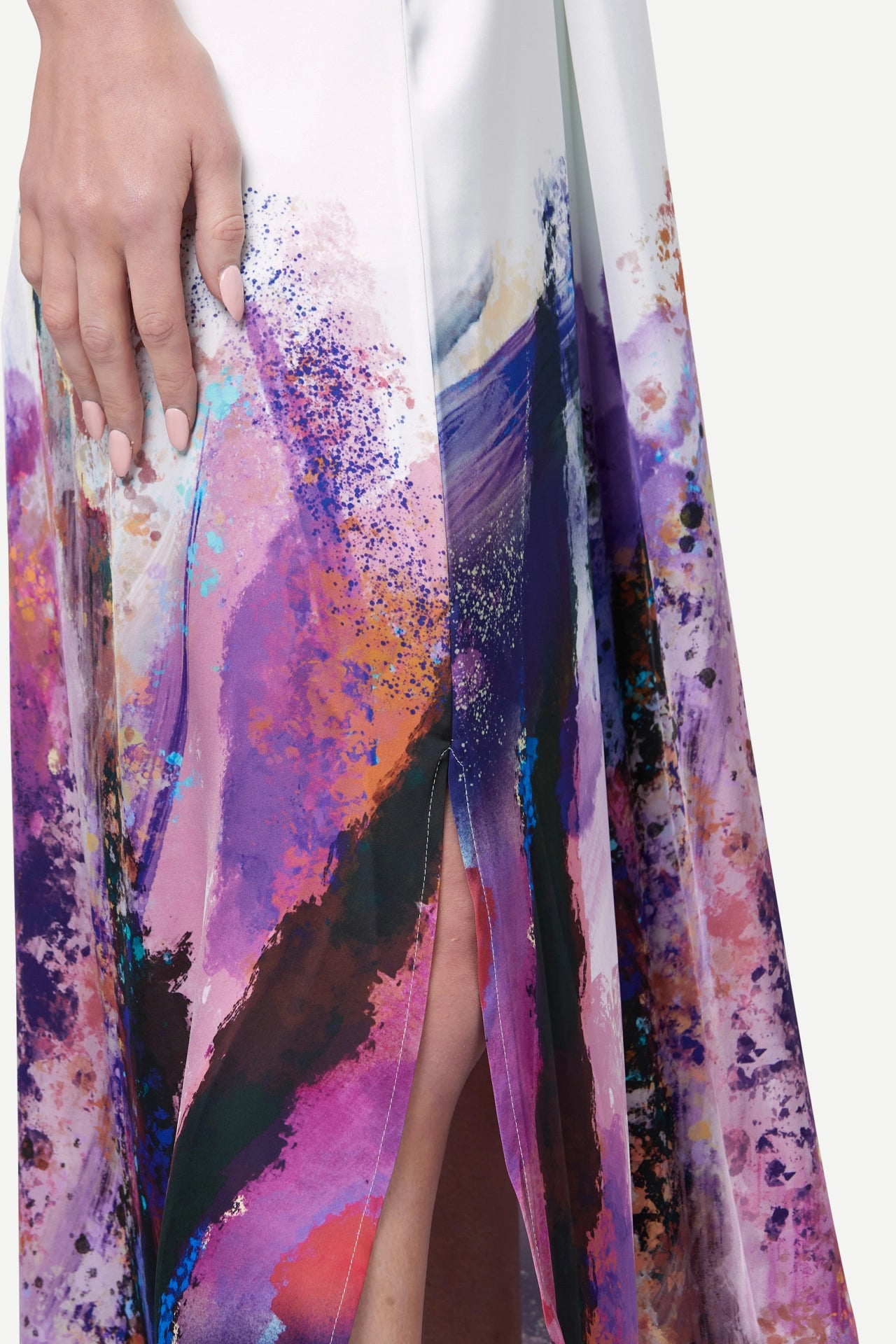 Zafur Positano Beach Dress Cover Up in Brushstroke Print