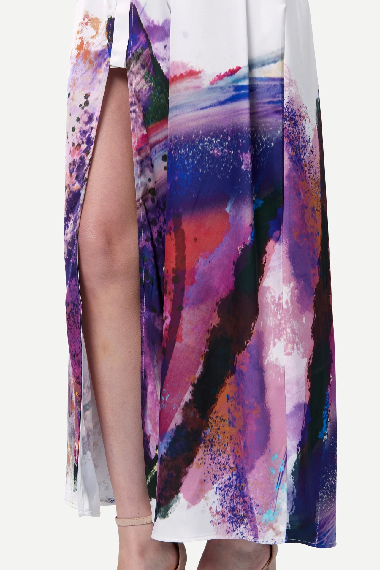 Zafur Santorini Dress in Brushstroke Print