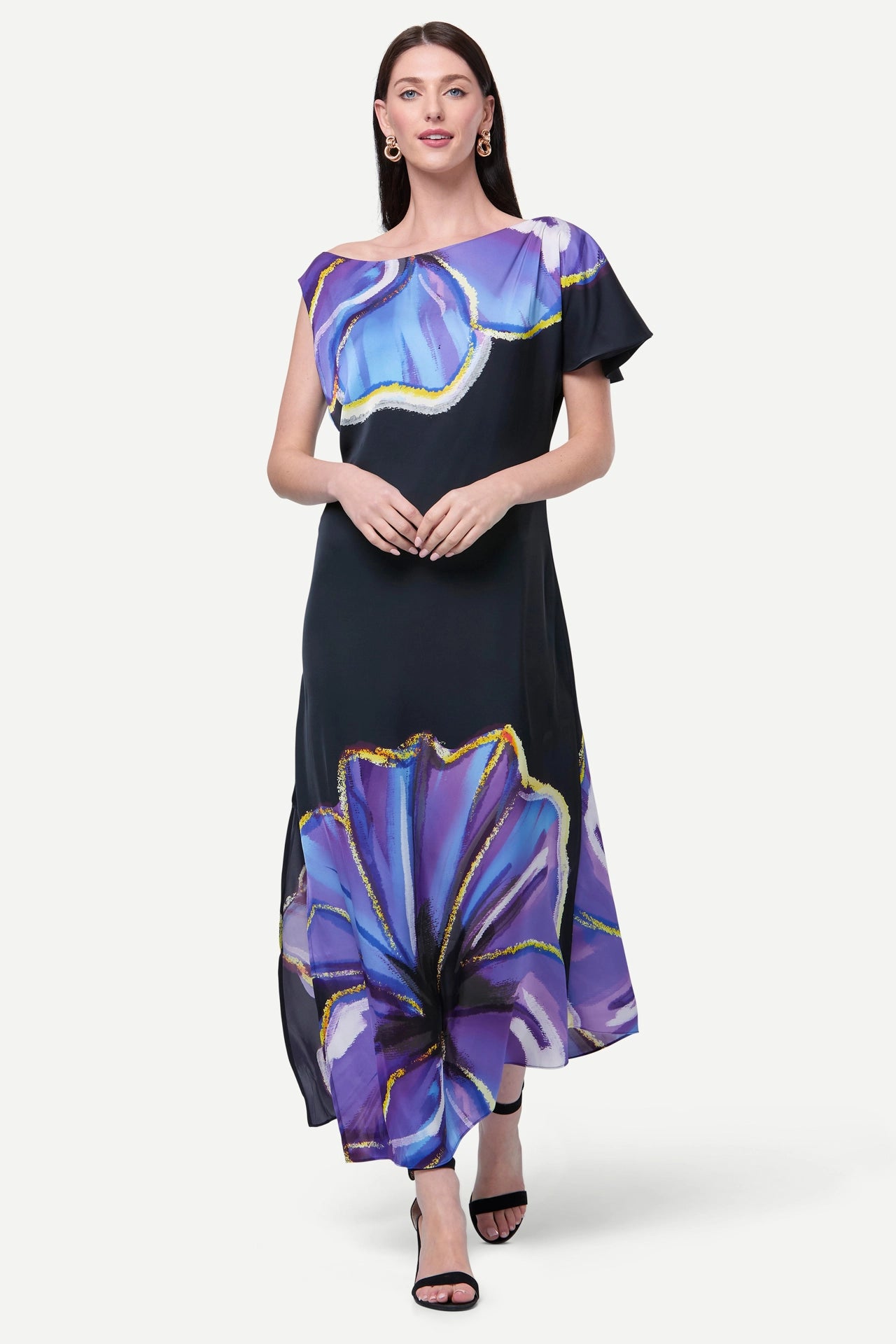 Zafur Shannen Off the Shoulder Dress in Flower Print