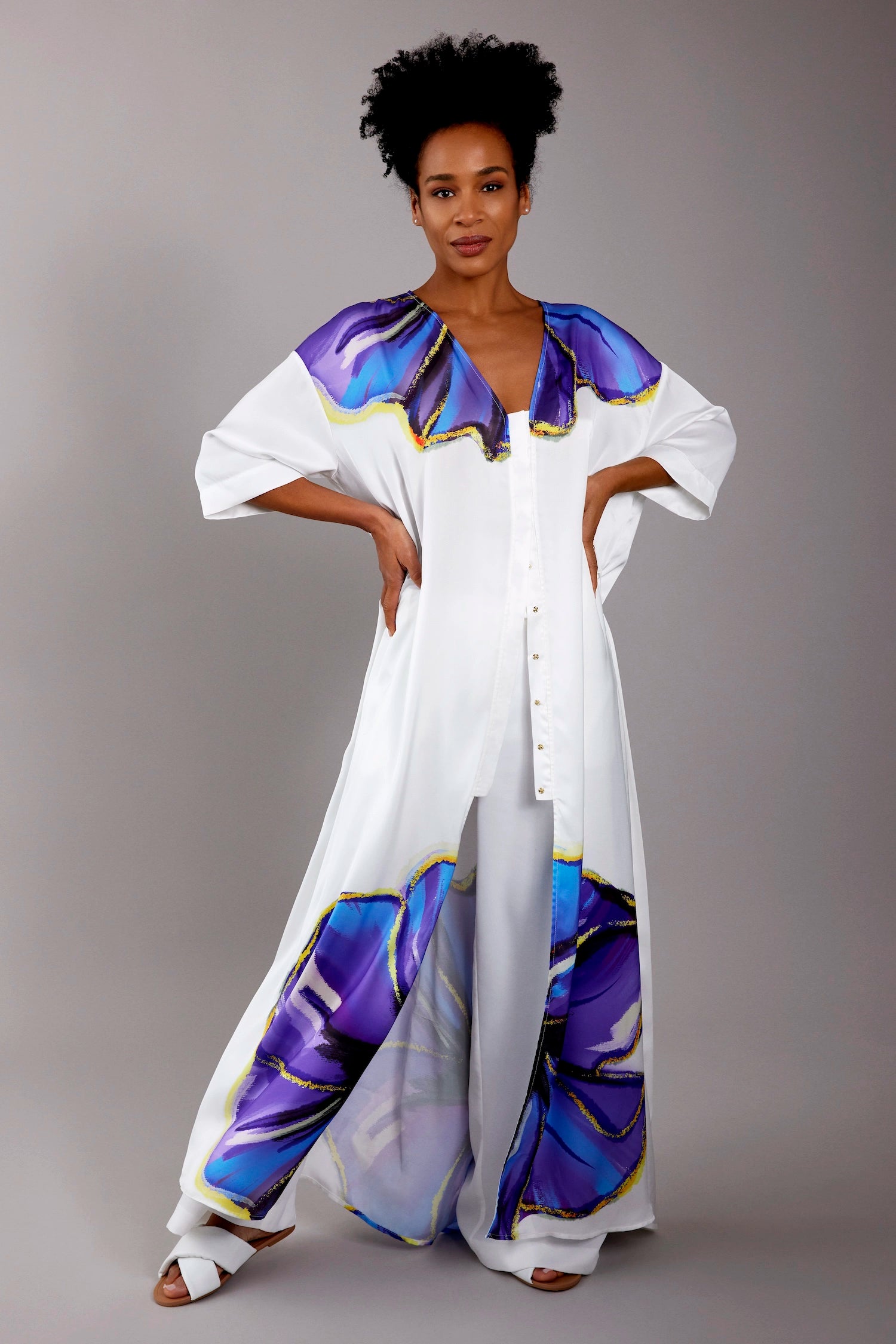 Zafur Santorini Dress in Flower Print