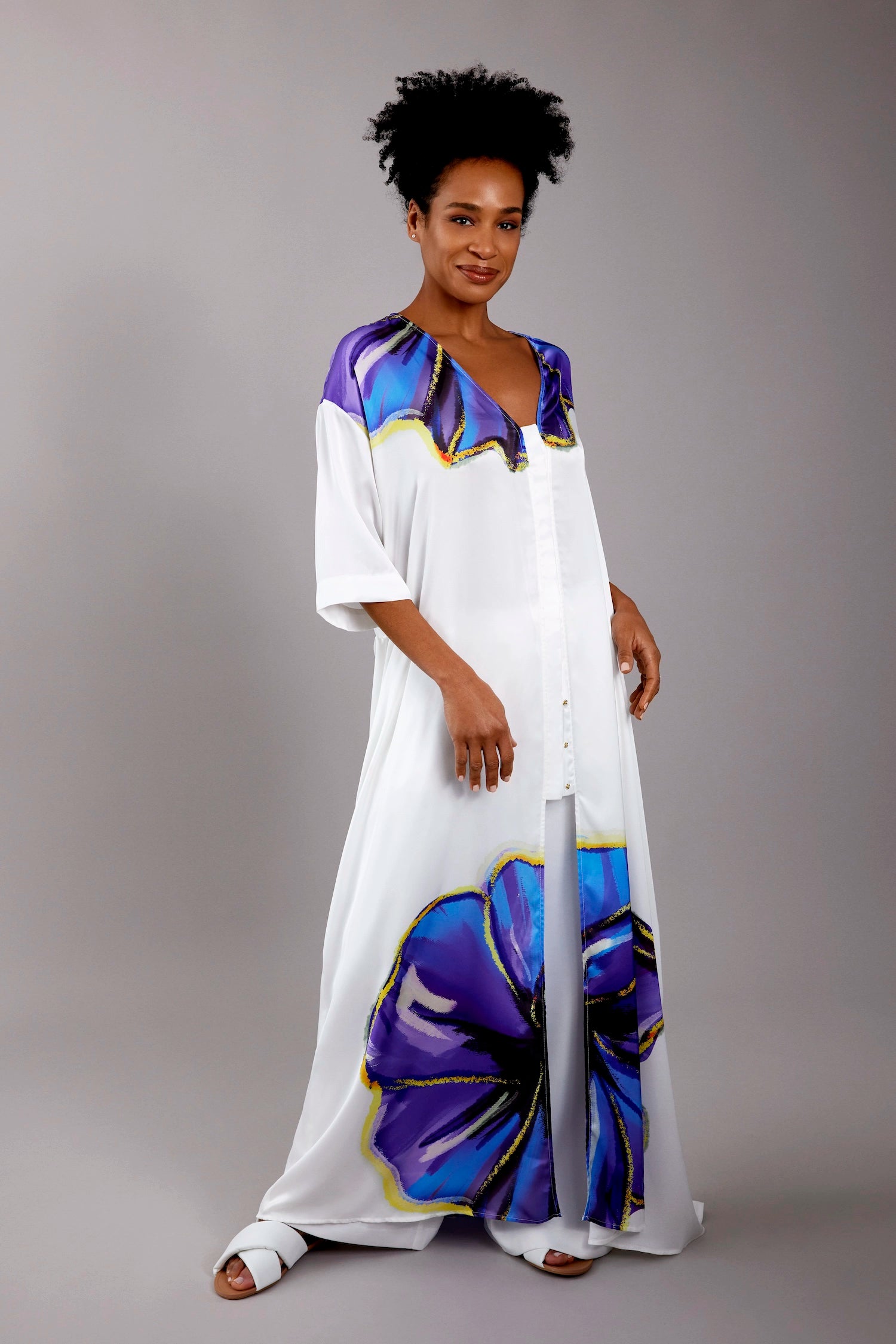 Zafur Santorini Dress in Flower Print