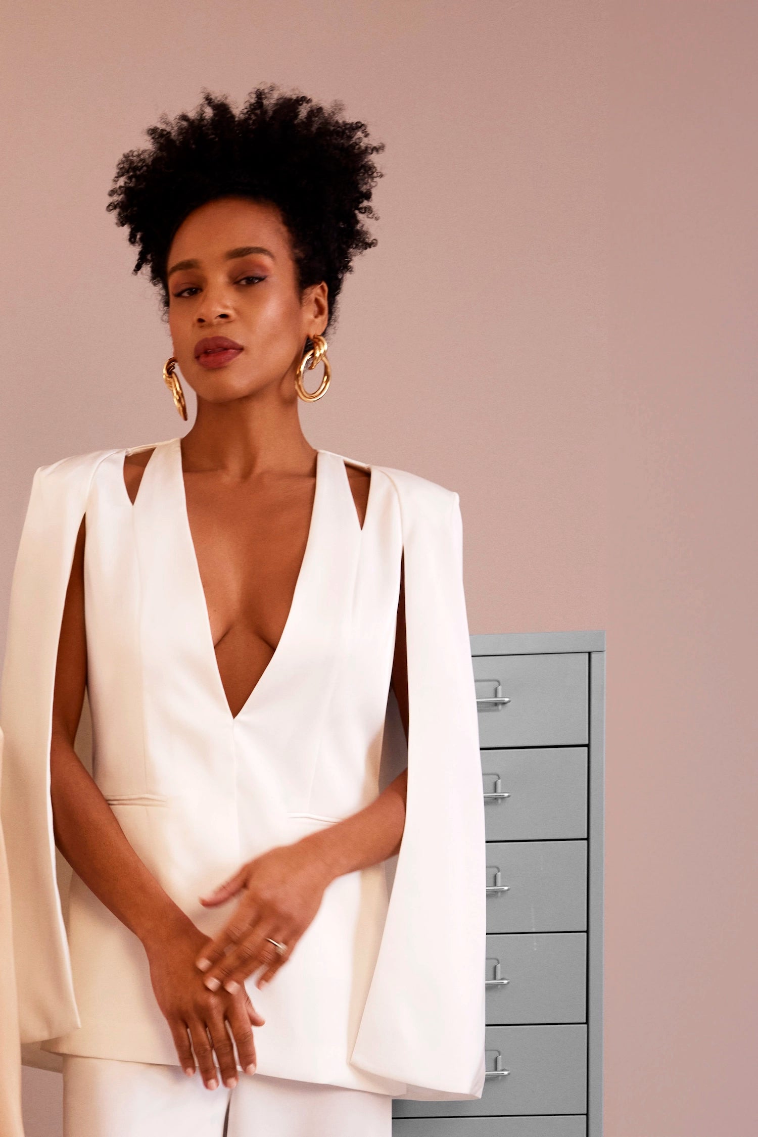 Zafur's Medinah Satin Blazer in White