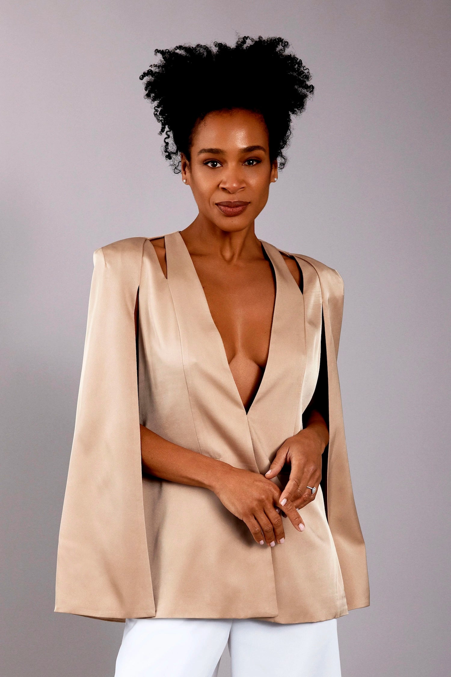 Zafur's Medinah Satin Blazer in Gold