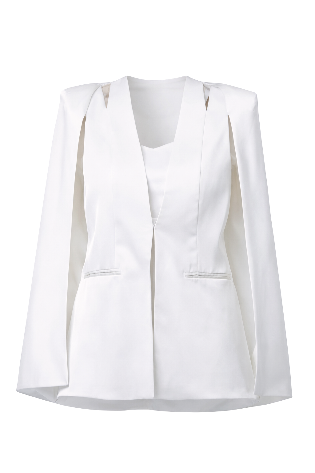 Medinah Cape Blazer in Snow White