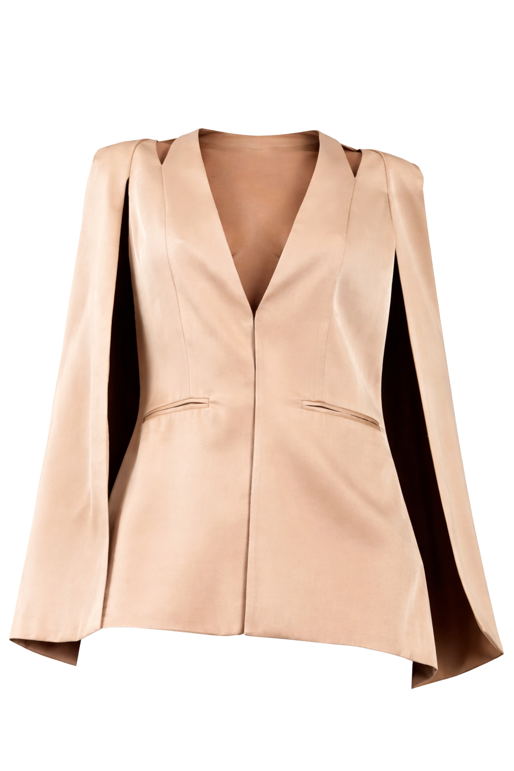 Medinah Cape Blazer in Gilded Beige