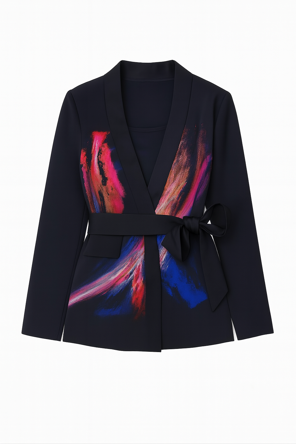 Mayfair Blazer in Brushstroke Print/Caviar